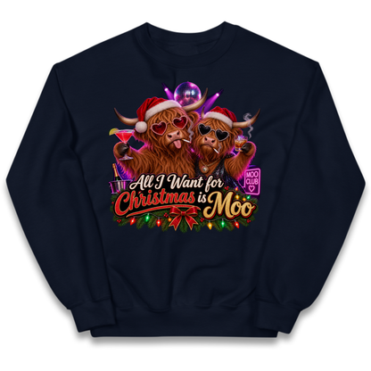 Highland Cow Christmas Kids Jumper