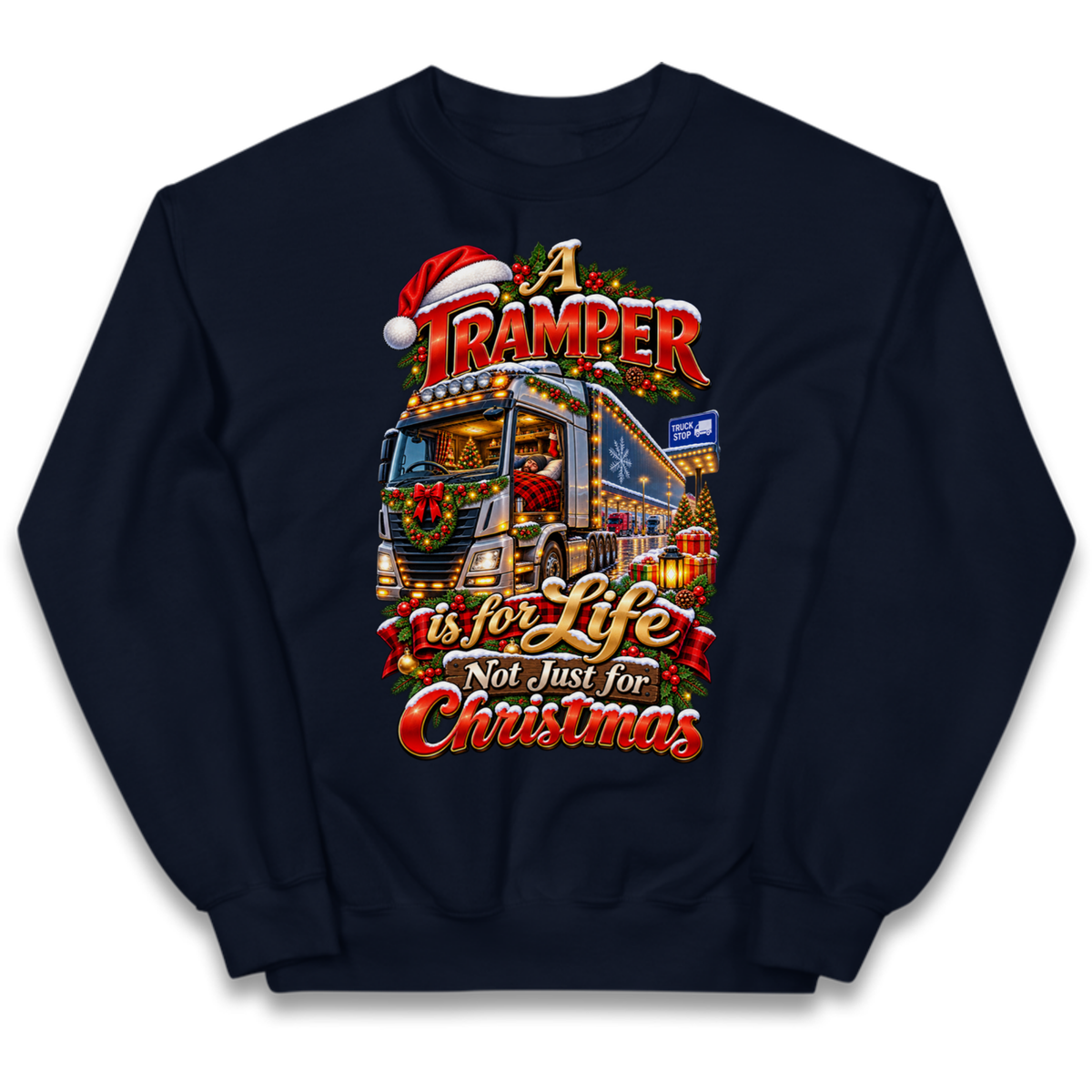 Trucker Christmas Kids Jumper