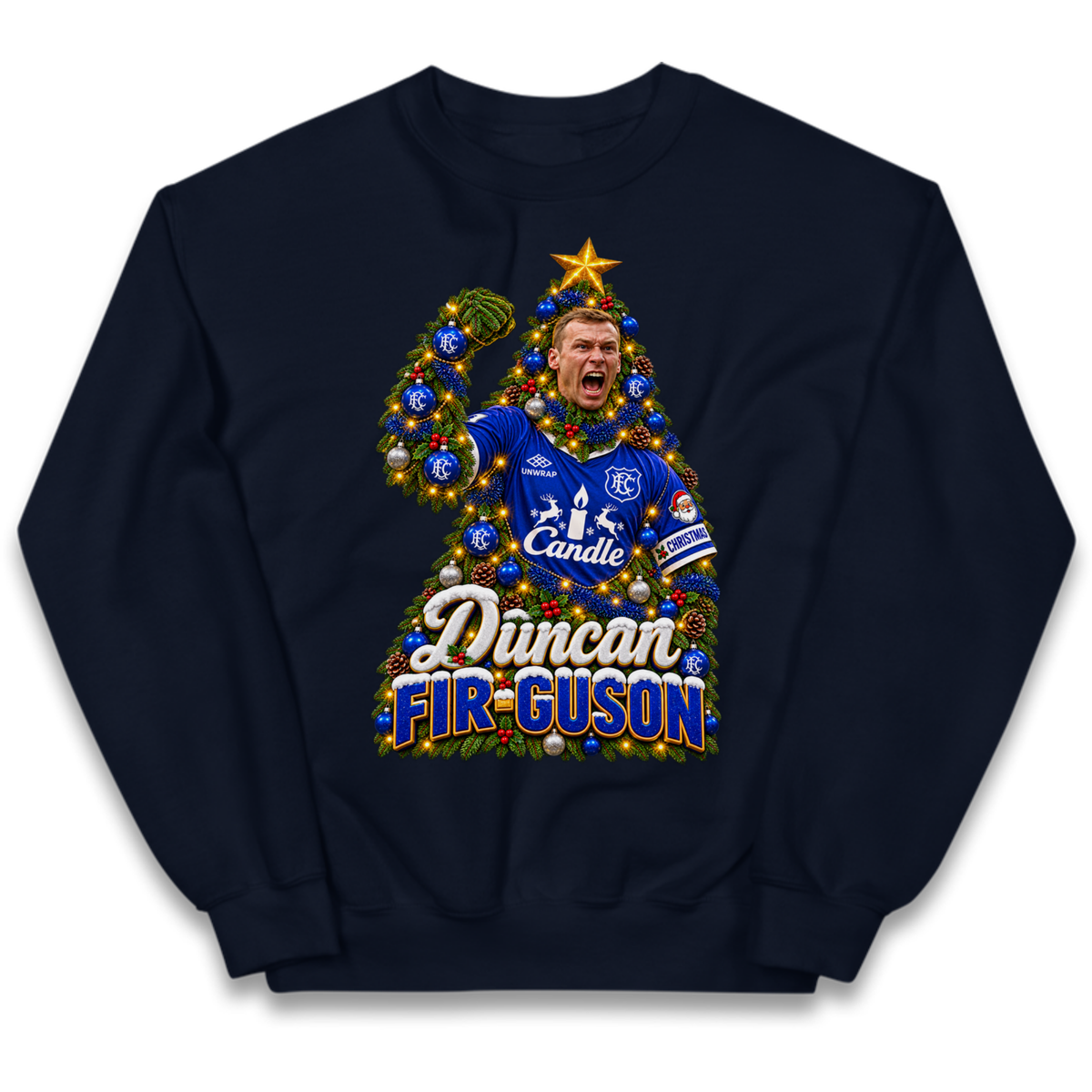 Duncan Ferguson Everton Christmas Kids Jumper