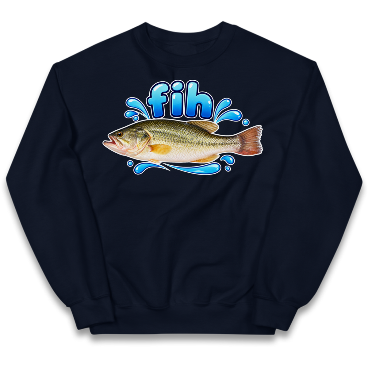 Fih Funny Bass Fish Kids Jumper