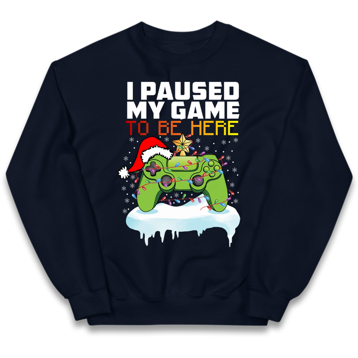 I Paused My Game Christmas Kids Jumper