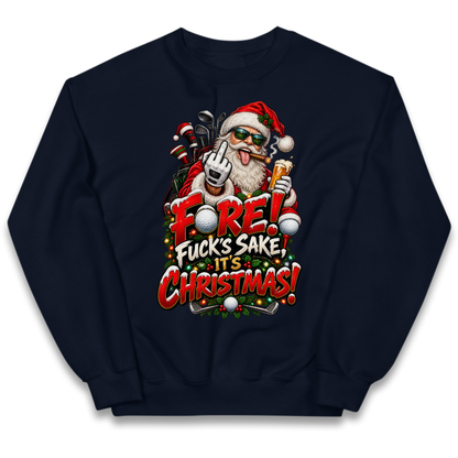 Rude Golf Christmas Kids Jumper