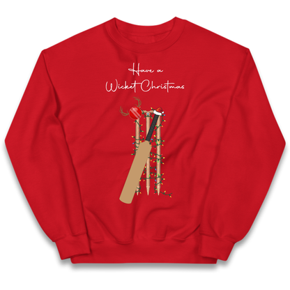 Cricket Bat Graphic Christmas Kids Jumper