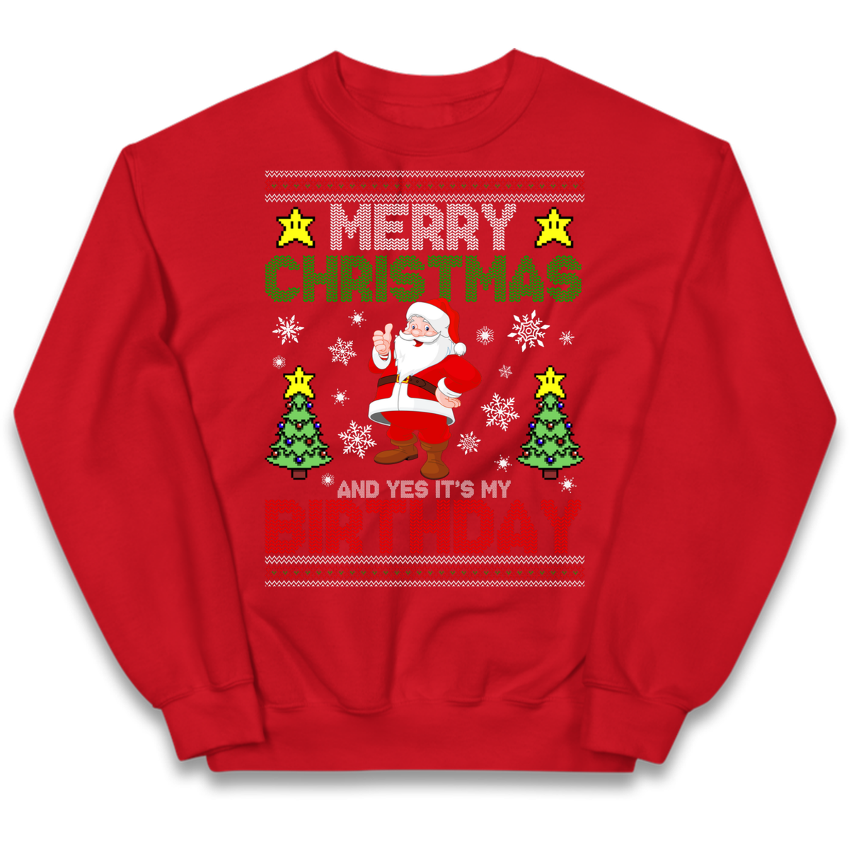 Santa birthday design Kids Jumper