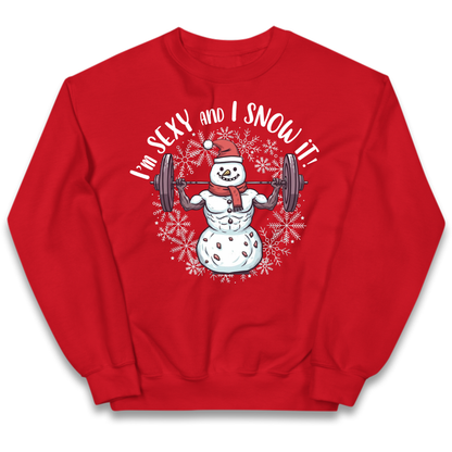 Gym Snowman Graphic Christmas Kids Jumper
