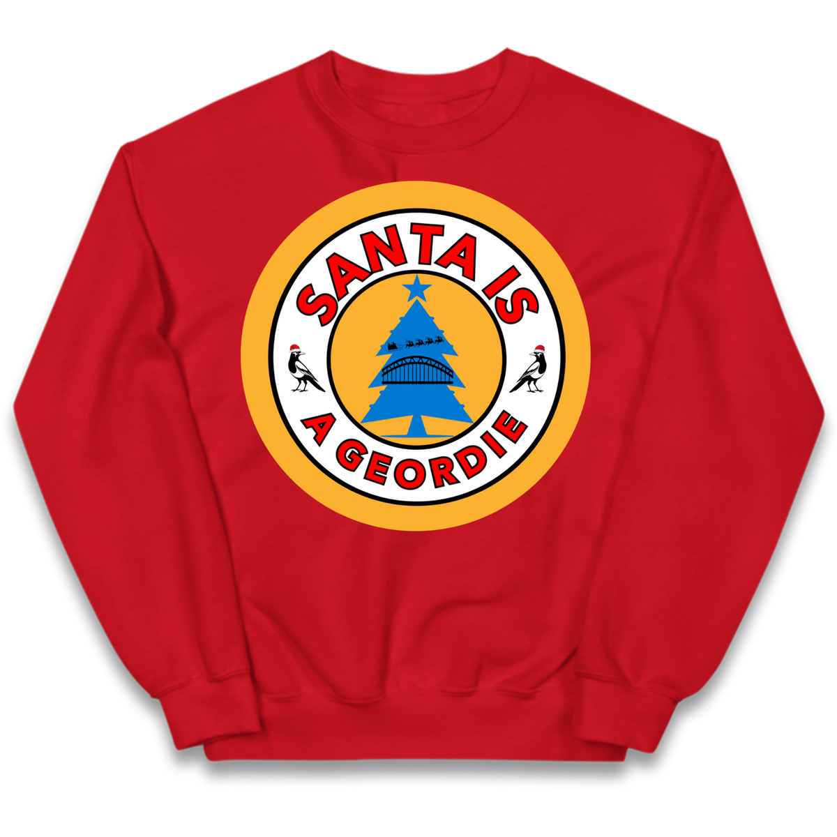 Geordie Santa  Christmas Kids Jumper
