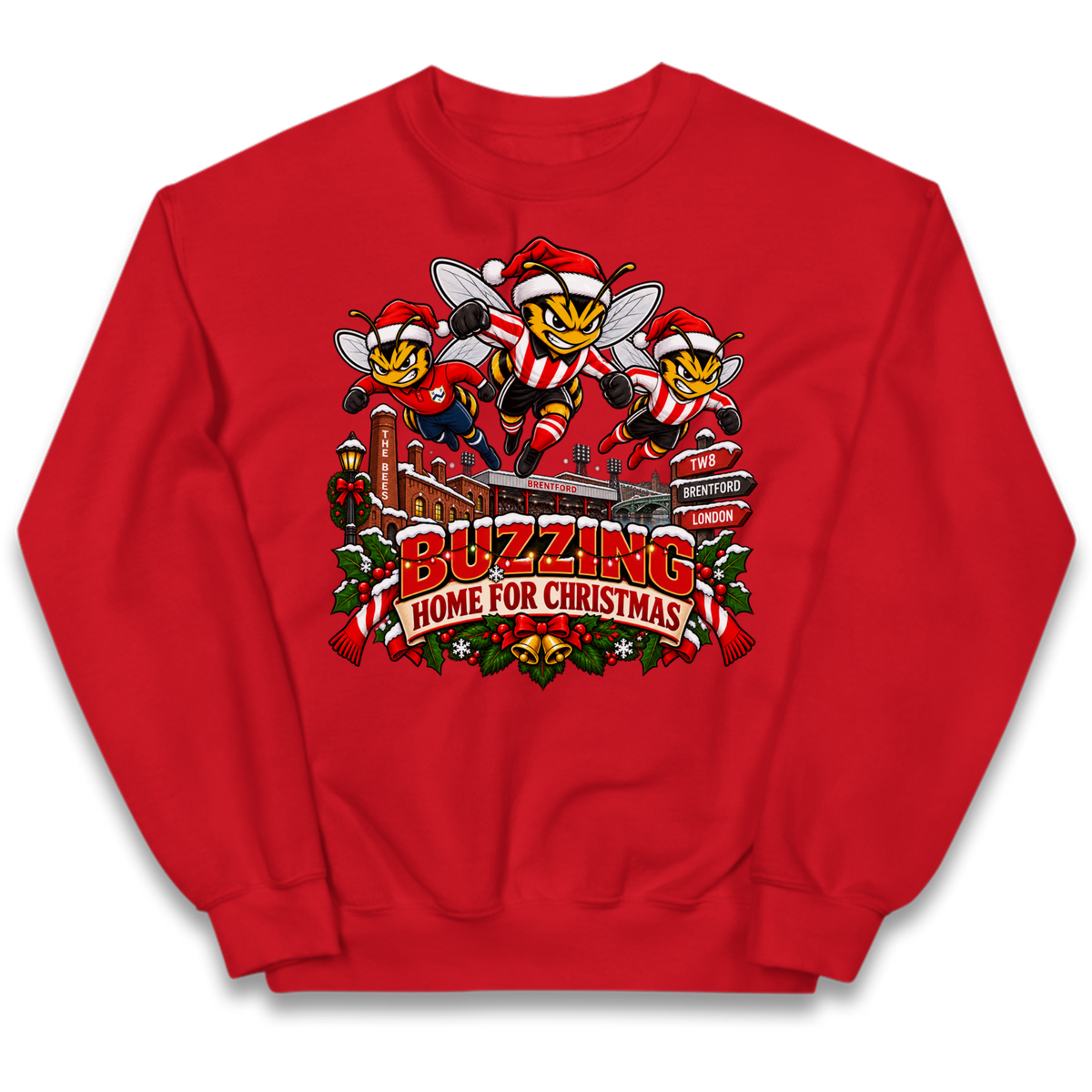 Brentford Football Christmas Kids Jumper