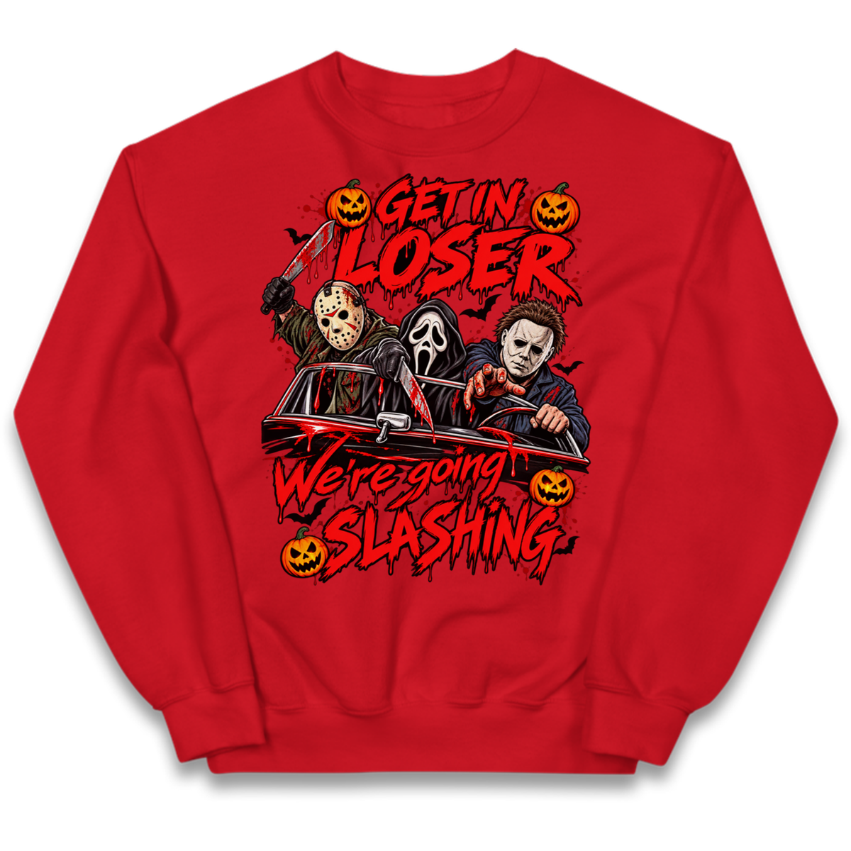 Retro Horror Movie Halloween Slasher Villains Kids Jumper