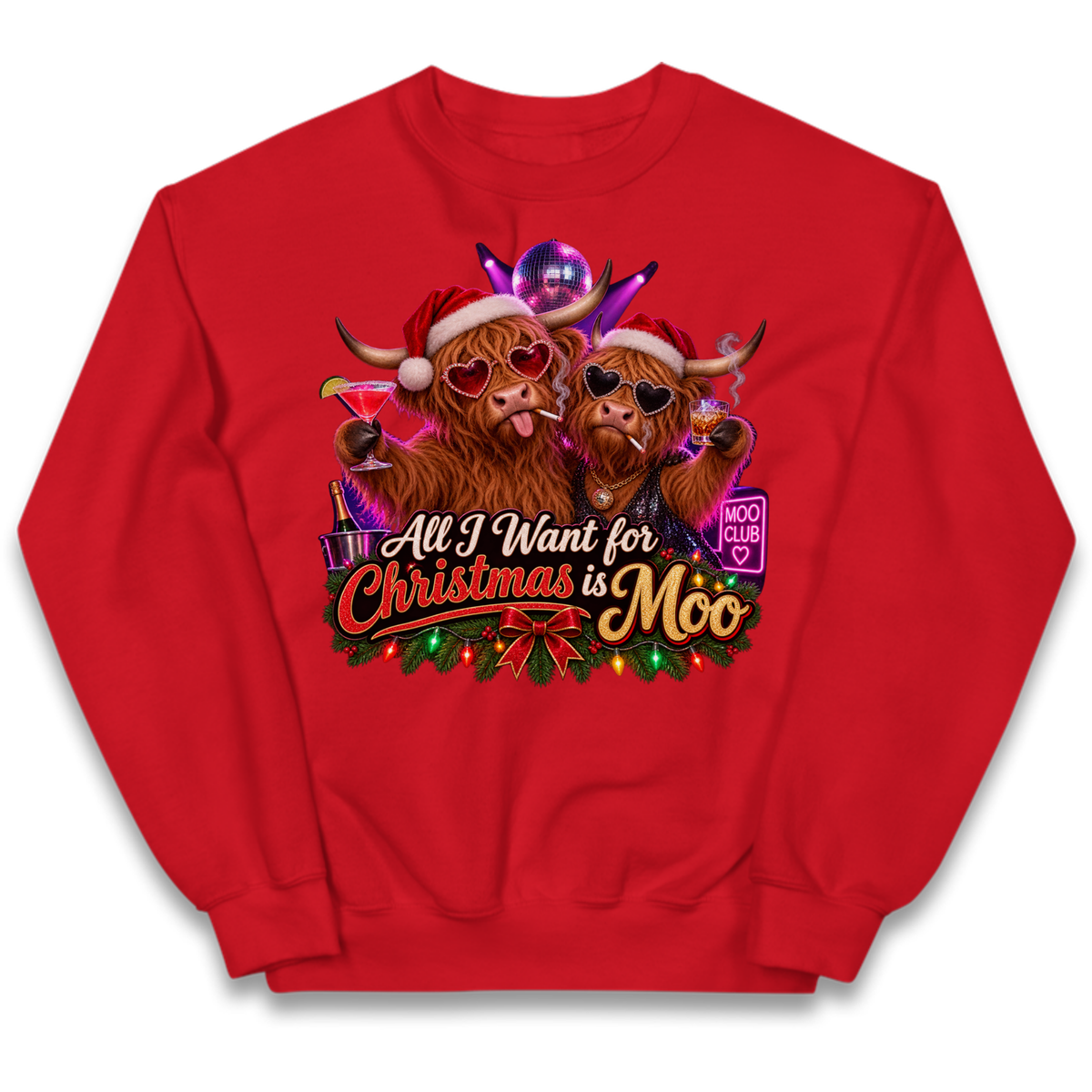 Highland Cow Christmas Kids Jumper