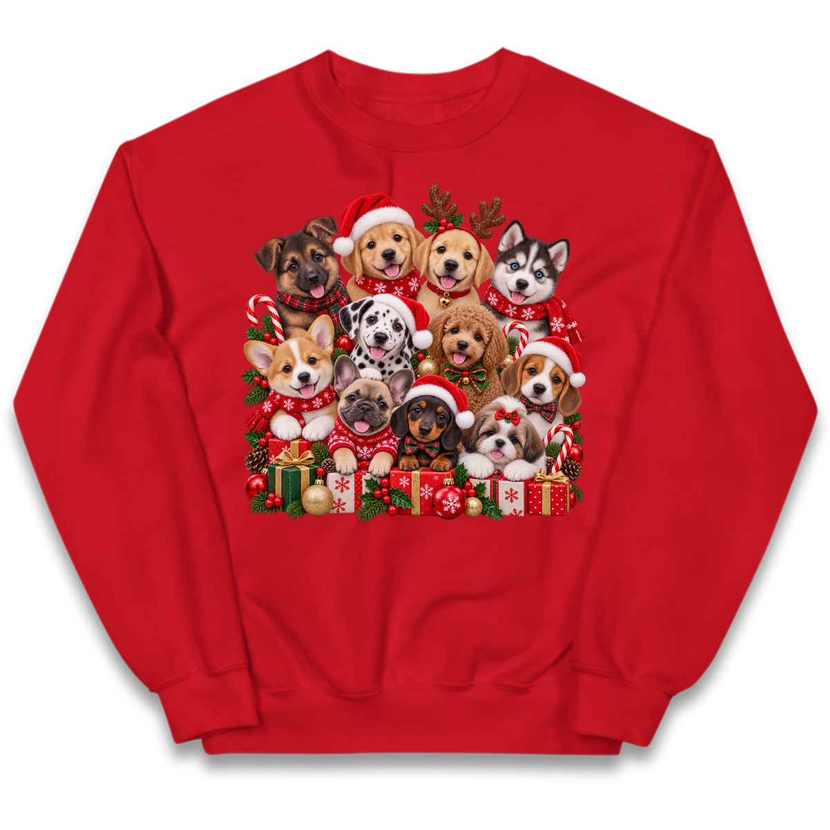 Puppy Christmas Kids Jumper