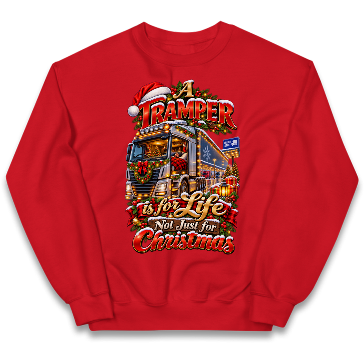 Trucker Christmas Kids Jumper
