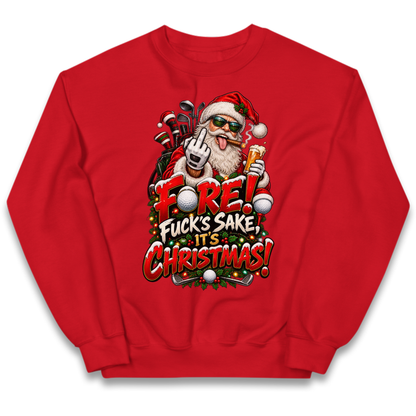 Rude Golf Christmas Kids Jumper