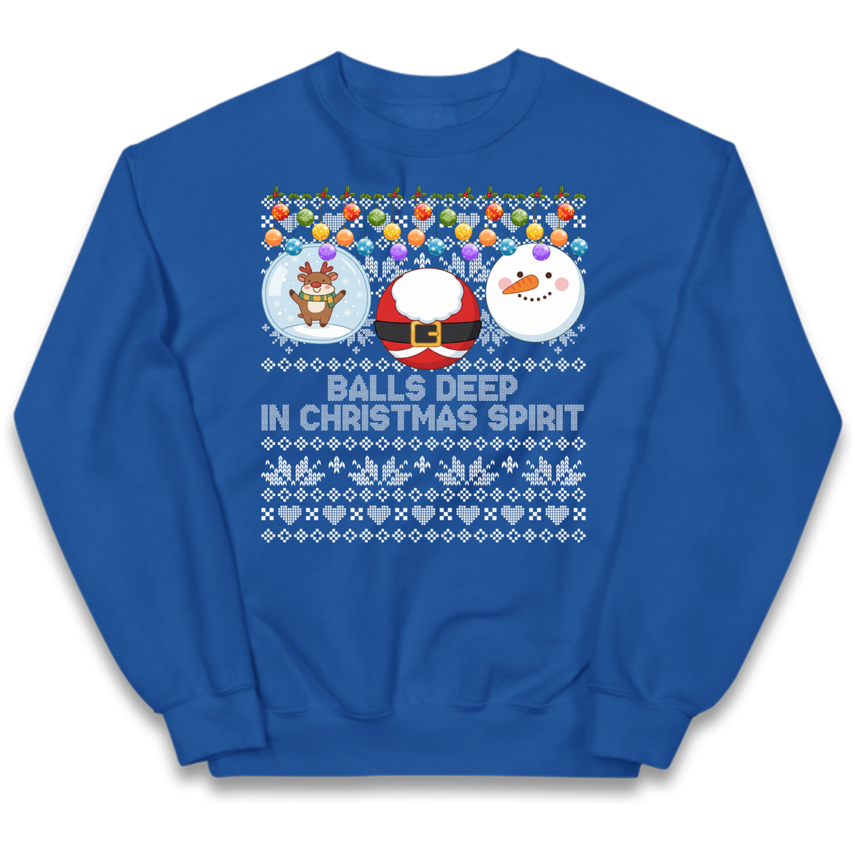 Balls Deep in Christmas Spirit Christmas Jumper Kids Jumper