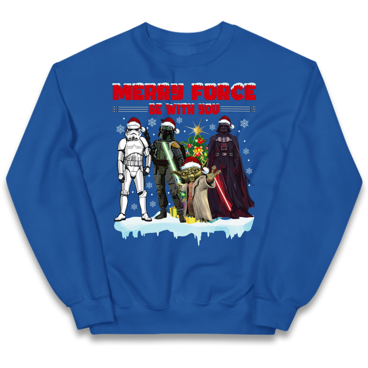 Merry Force Be With You Christmas Kids Jumper