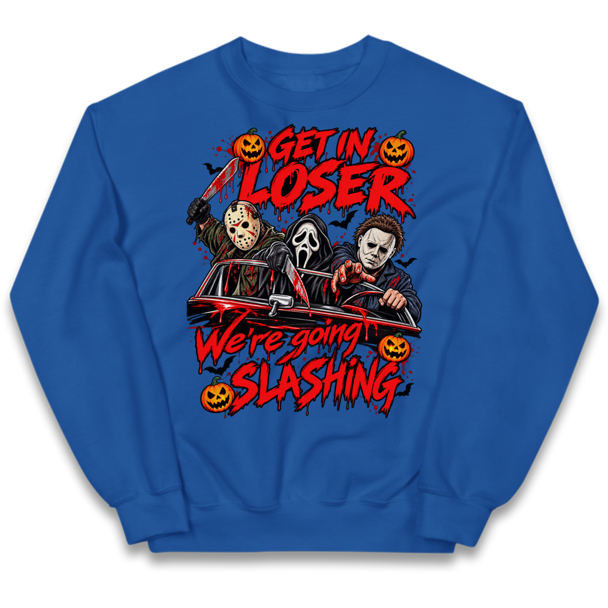 Retro Horror Movie Halloween Slasher Villains Kids Jumper