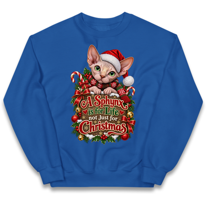 Sphynx Cat Christmas Kids Jumper