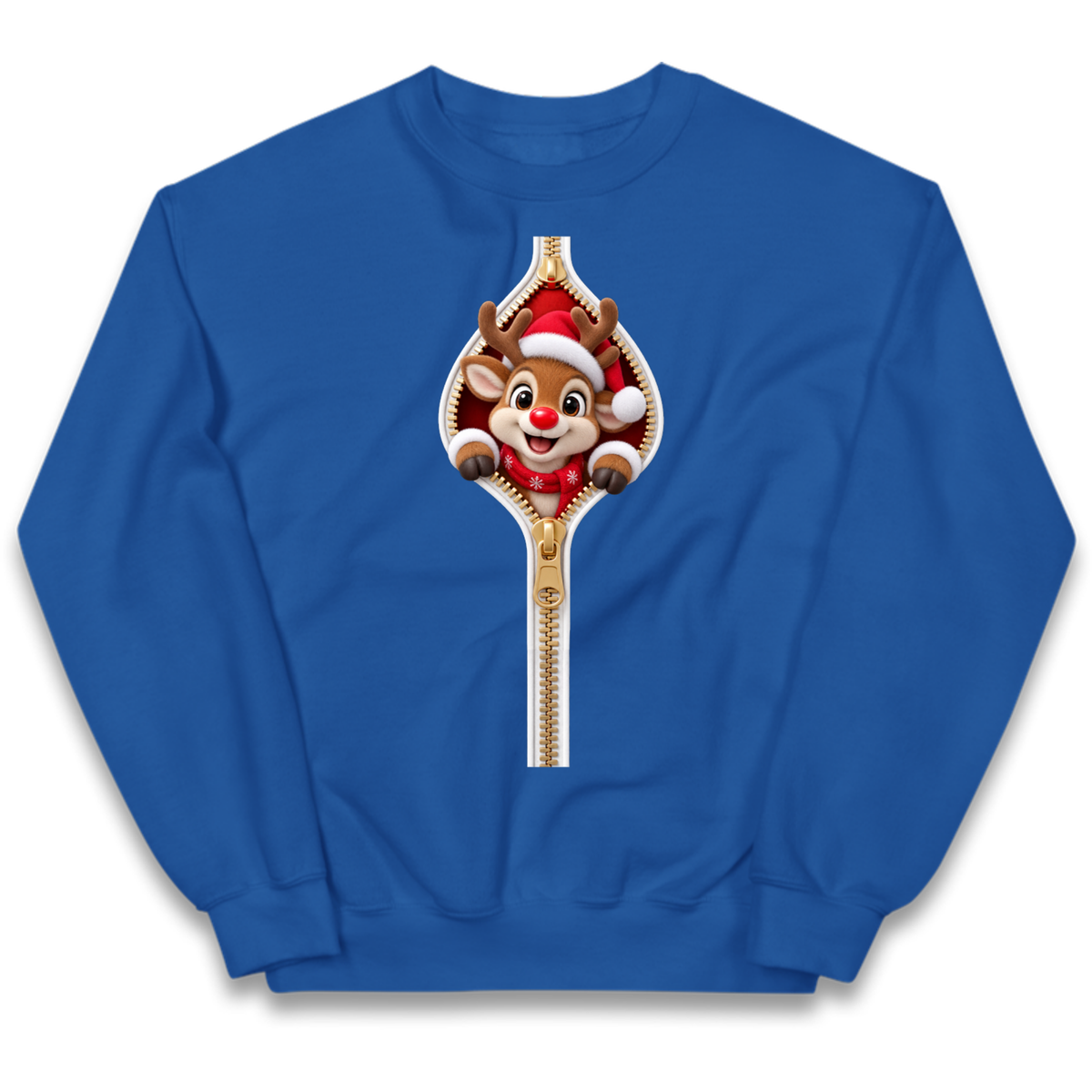 Reindeer Zip Christmas Kids Jumper
