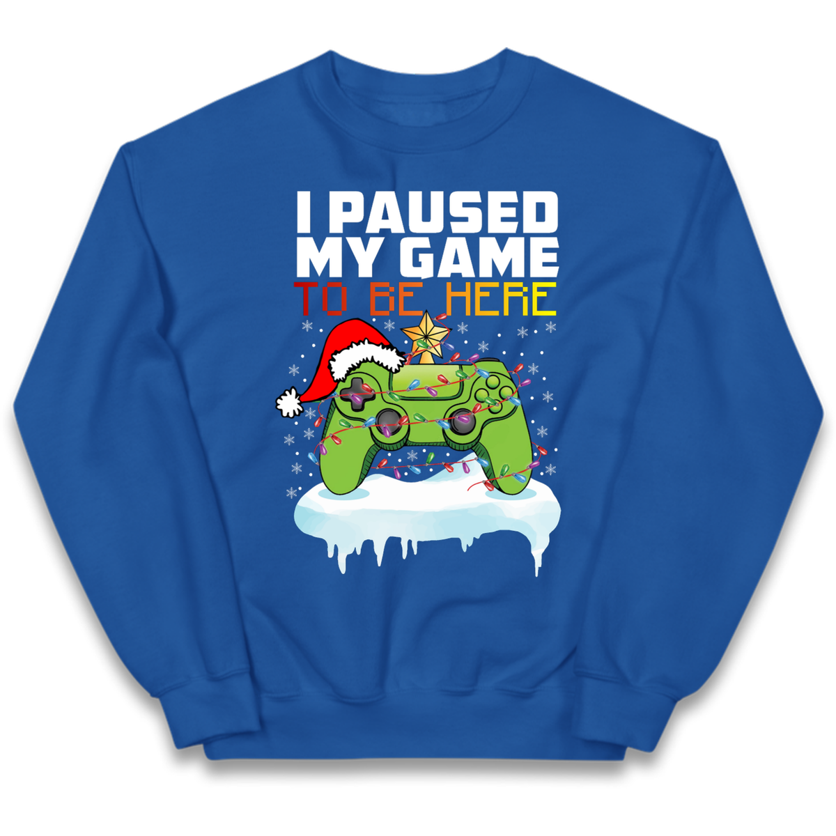 I Paused My Game Christmas Kids Jumper