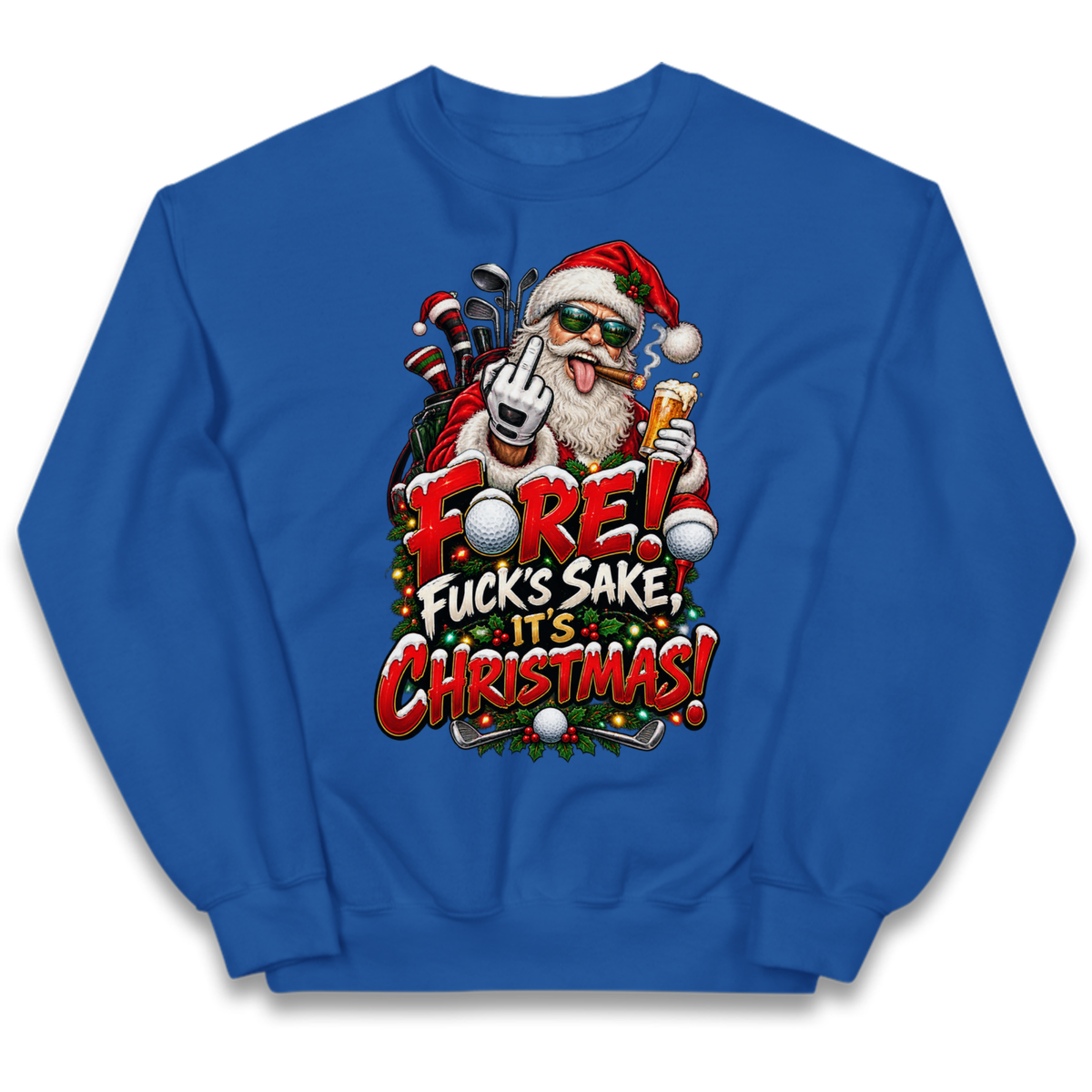 Rude Golf Christmas Kids Jumper