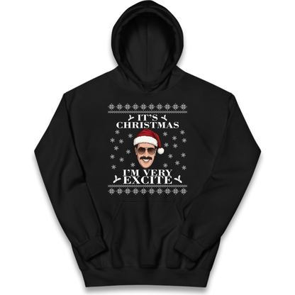 I Very Excite Christmas Kids Hoodie
