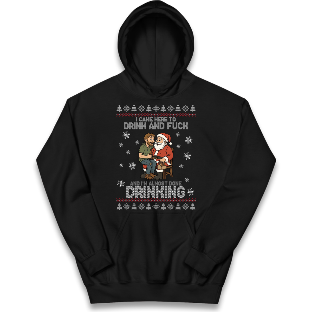 Rude Santa Graphic Kids Hoodie