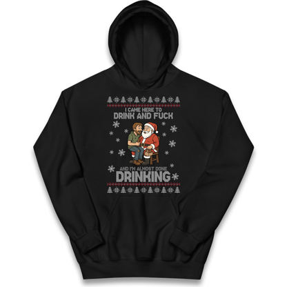 Rude Santa Graphic Kids Hoodie
