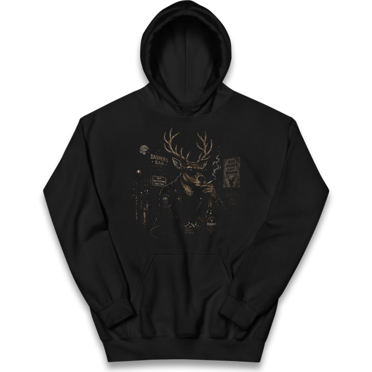 Reindeer Night Out Kids Hoodie