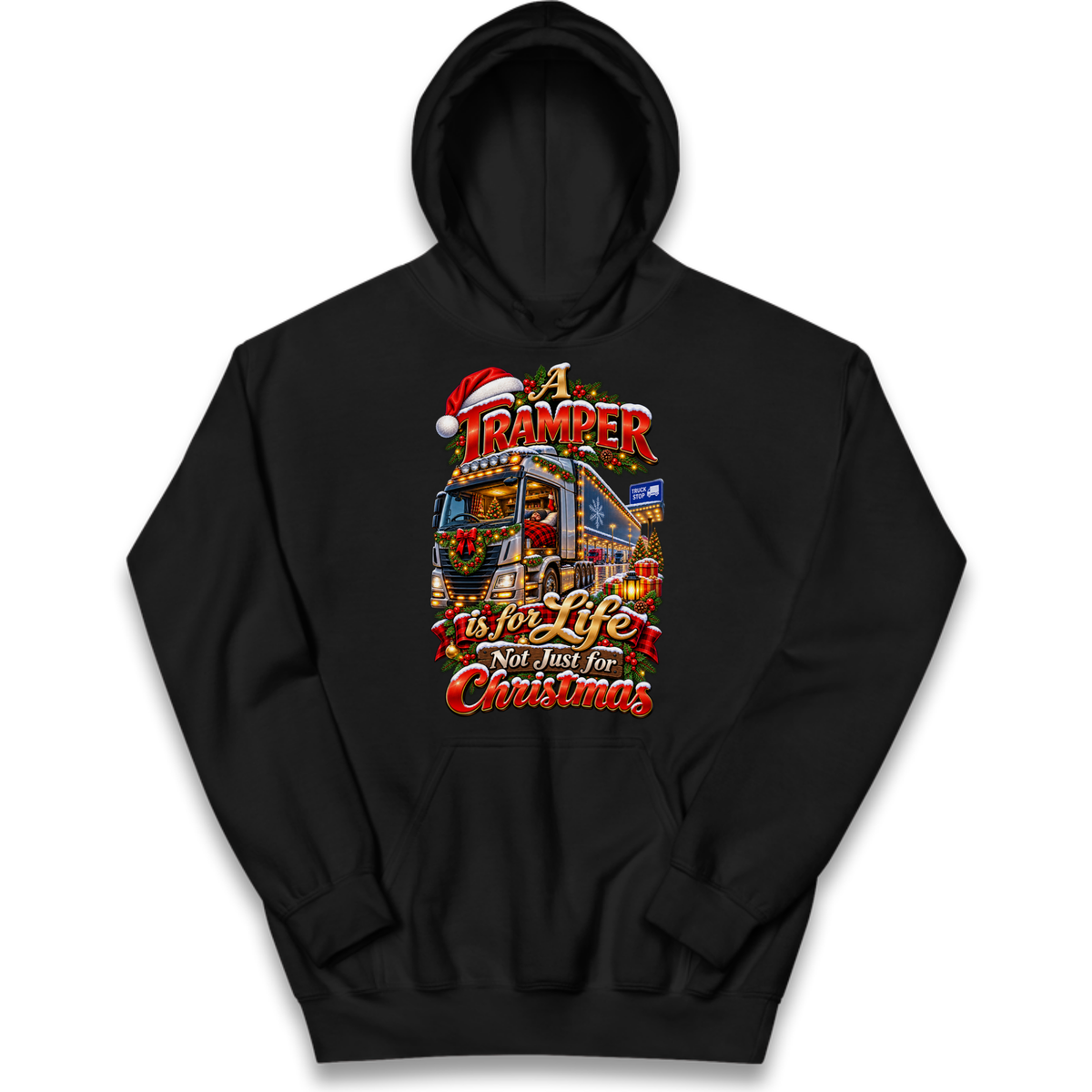 Trucker Christmas Kids Hoodie