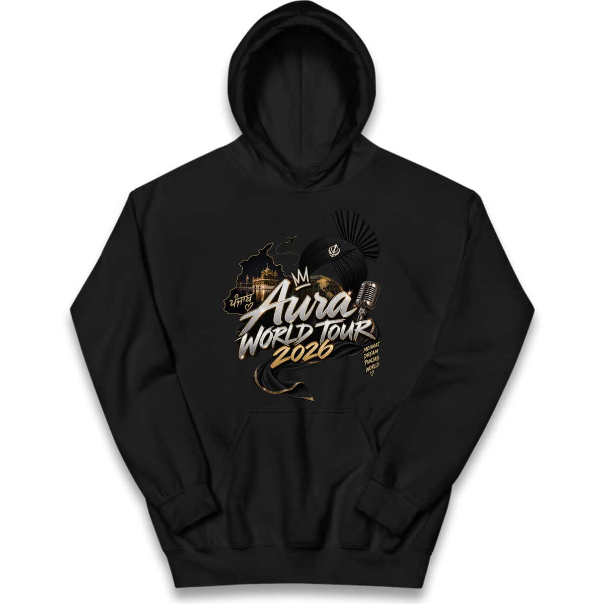 Diljit Dosanjh Aura World Tour 2026 Kids Hoodie