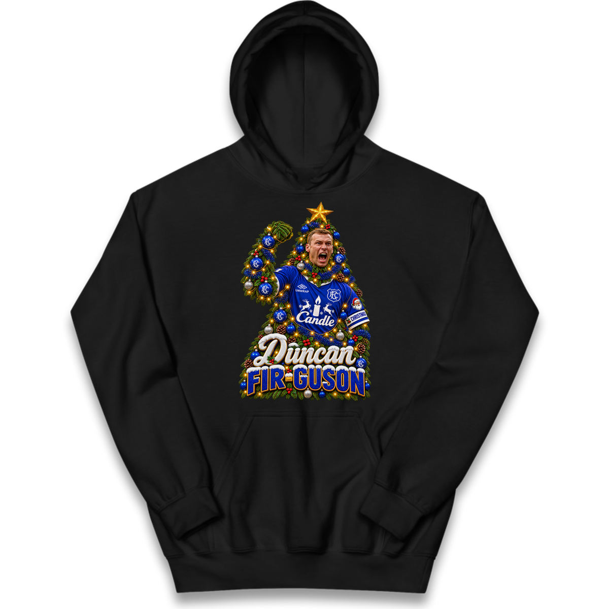 Duncan Ferguson Everton Christmas Kids Hoodie