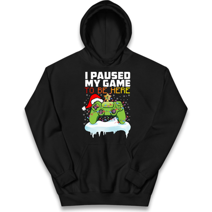 I Paused My Game Christmas Kids Hoodie