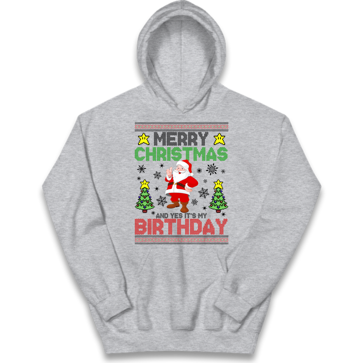 Santa birthday design Kids Hoodie