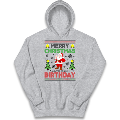 Santa birthday design Kids Hoodie