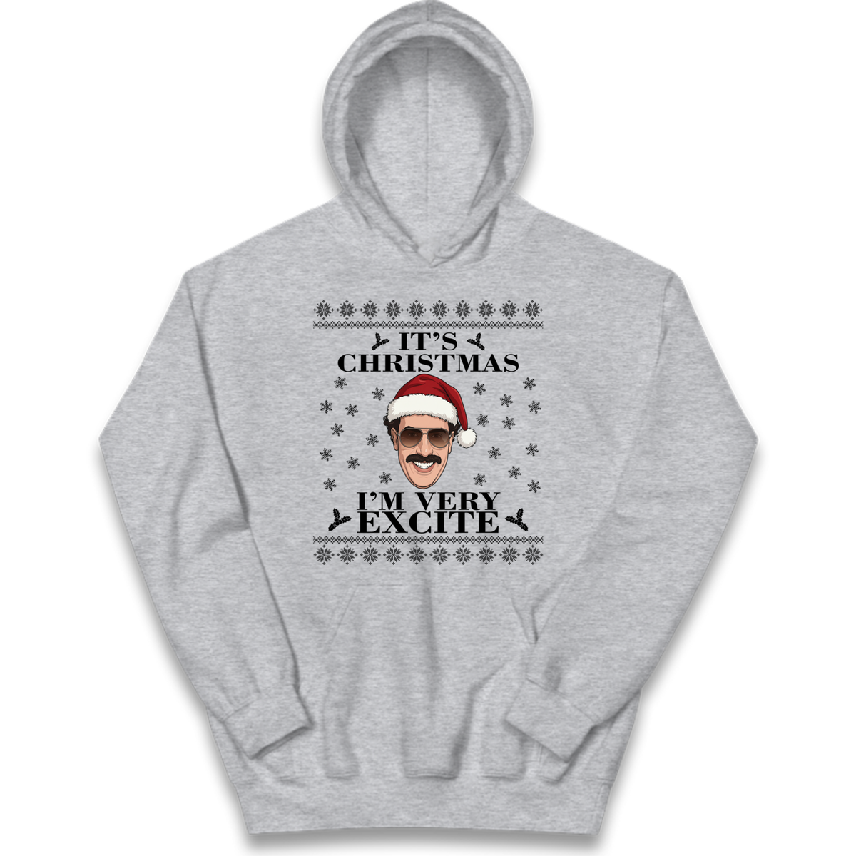 I Very Excite Christmas Kids Hoodie
