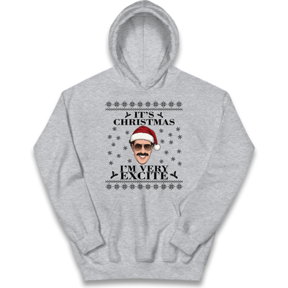 I Very Excite Christmas Kids Hoodie