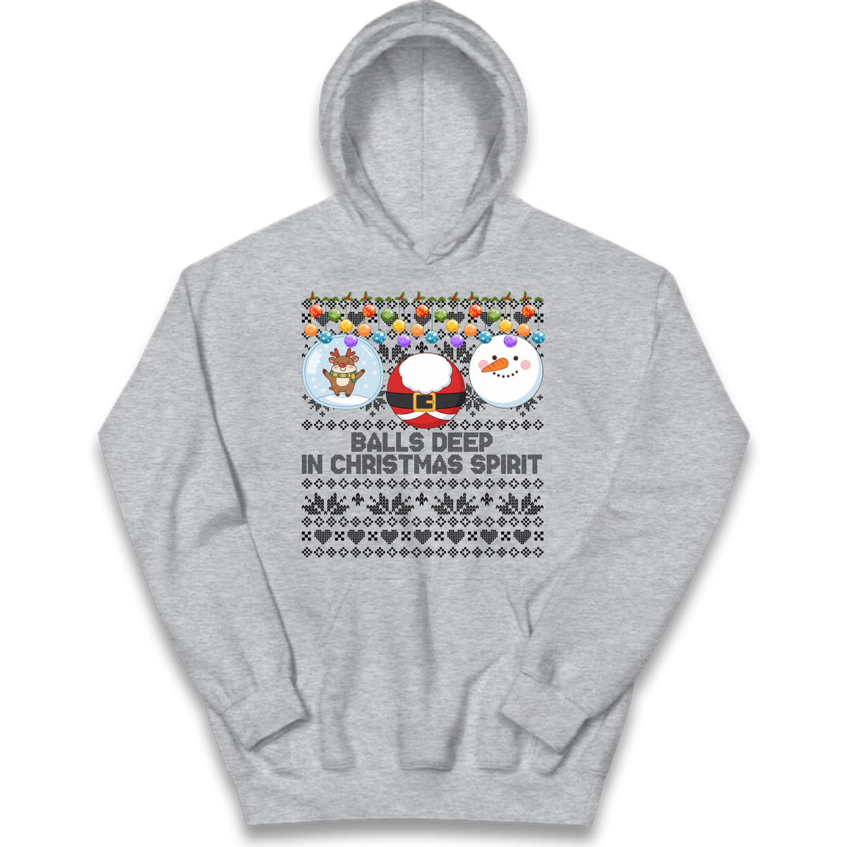 Balls Deep in Christmas Spirit Christmas Jumper Kids Hoodie