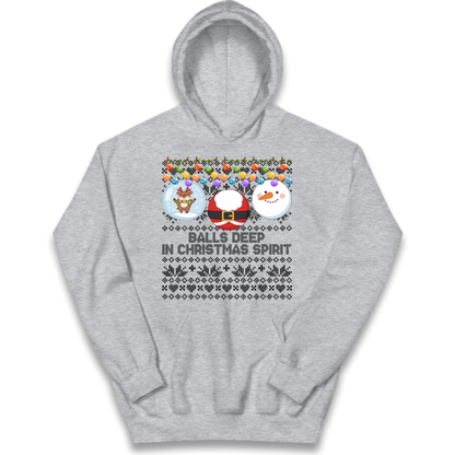 Balls Deep in Christmas Spirit Christmas Jumper Kids Hoodie