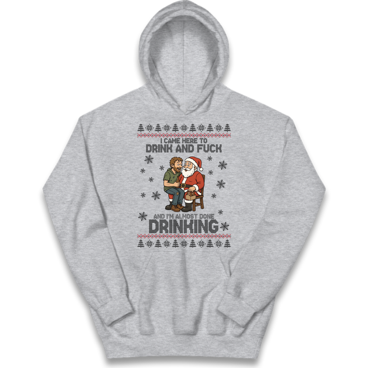 Rude Santa Graphic Kids Hoodie