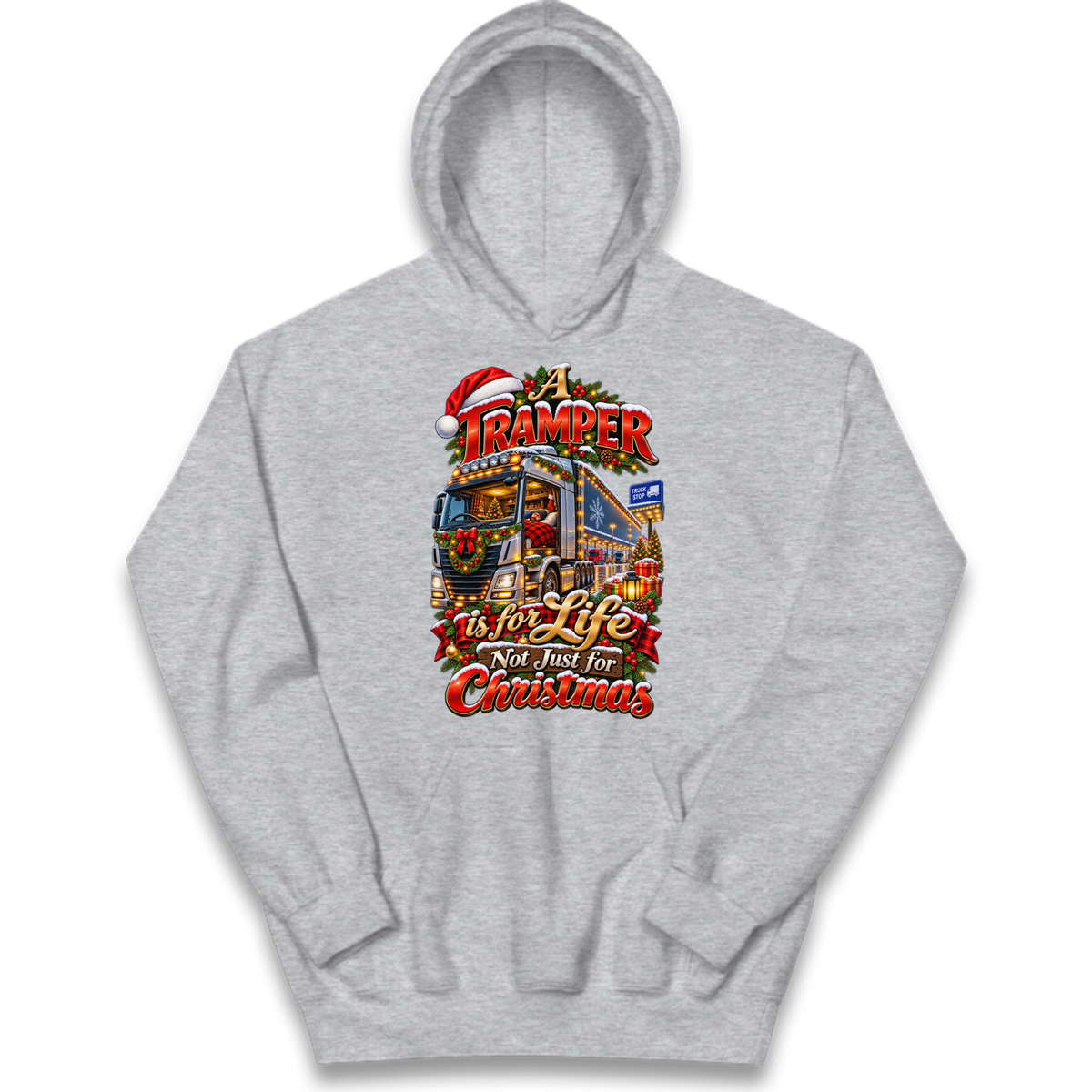 Trucker Christmas Kids Hoodie
