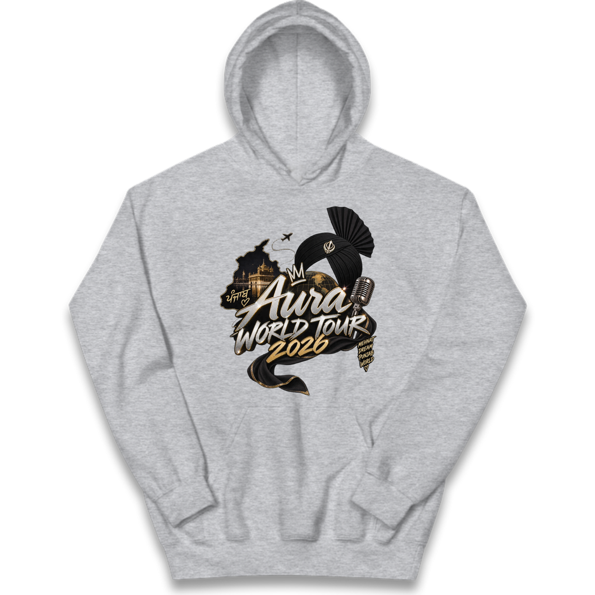 Diljit Dosanjh Aura World Tour 2026 Kids Hoodie