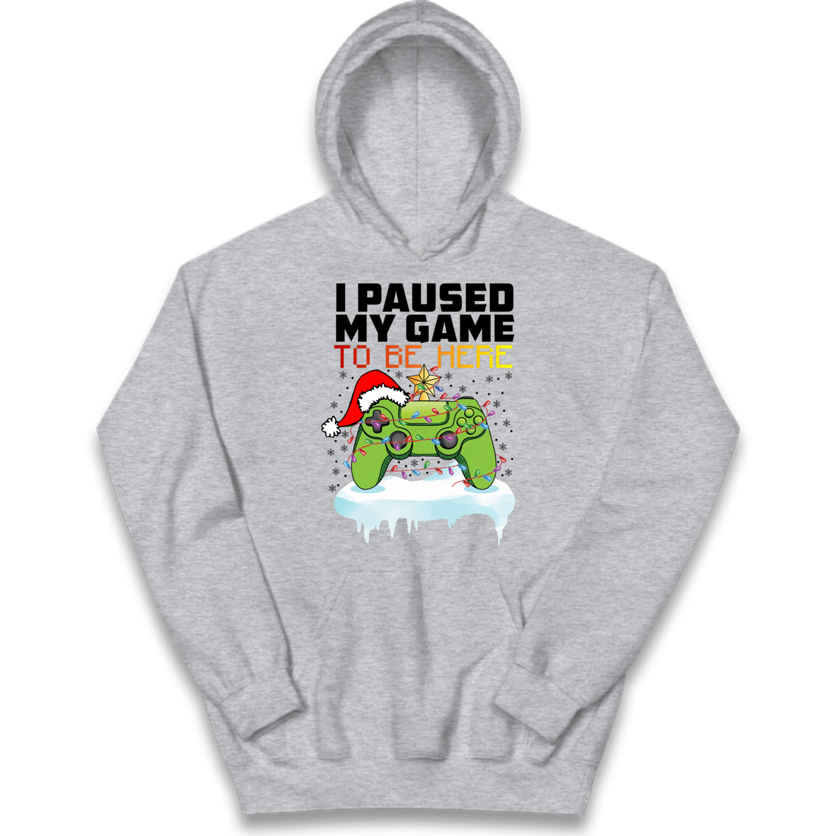I Paused My Game Christmas Kids Hoodie