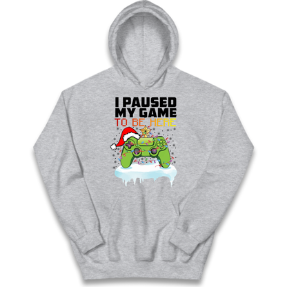 I Paused My Game Christmas Kids Hoodie