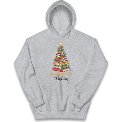 Book Tree Christmas Kids Hoodie