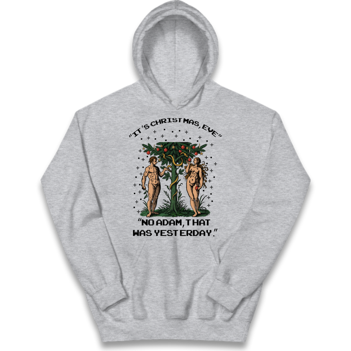 Adam & Eve Christmas Jumper Kids Hoodie