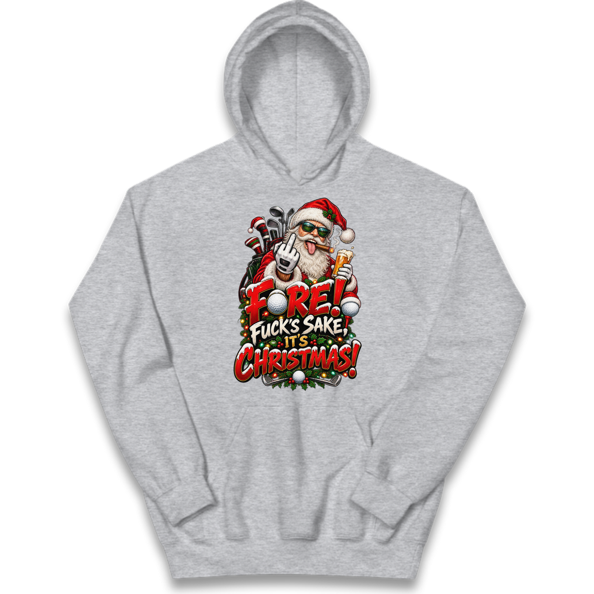 Rude Golf Christmas Kids Hoodie