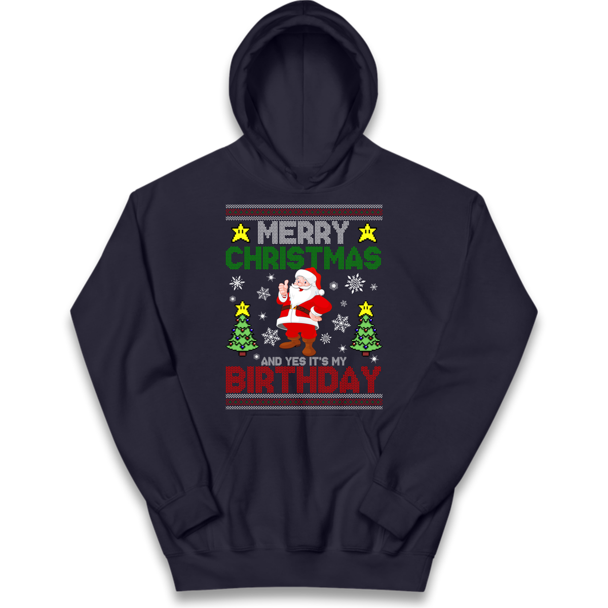 Santa birthday design Kids Hoodie
