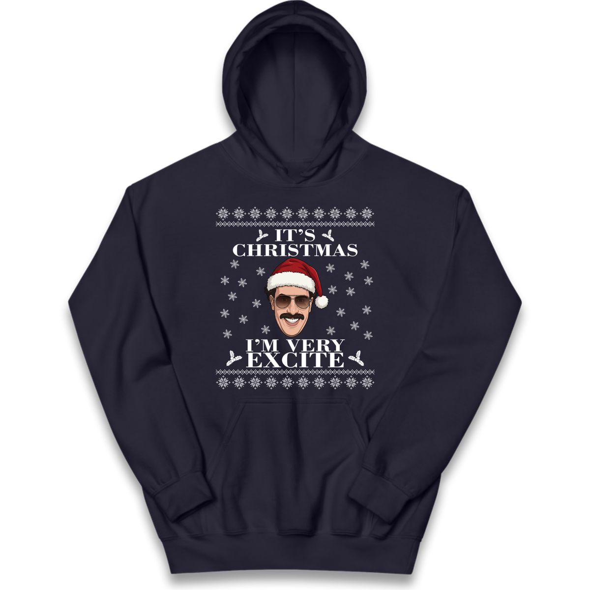 I Very Excite Christmas Kids Hoodie