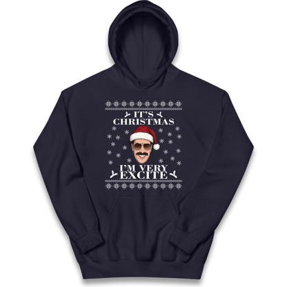 I Very Excite Christmas Kids Hoodie