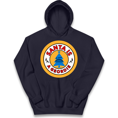 Geordie Santa  Christmas Kids Hoodie