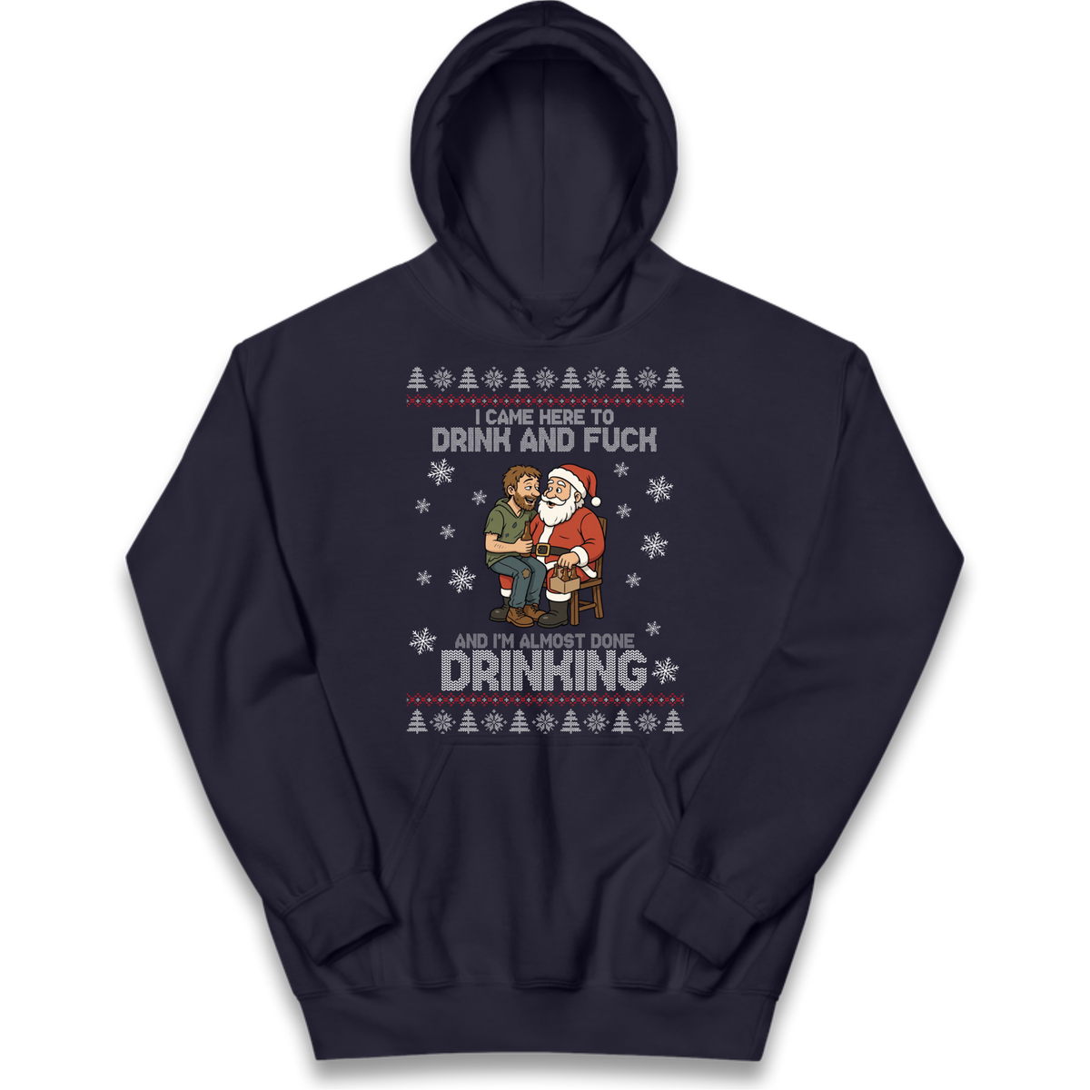 Rude Santa Graphic Kids Hoodie